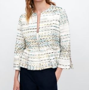 ZARA Embroidered Peplum Jacket